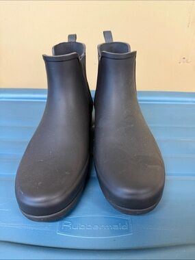 Hunter Black Waterproof Chelsea Rain Ankle Boots
